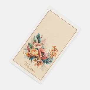 Lovely boho fall bouquet custom napkin