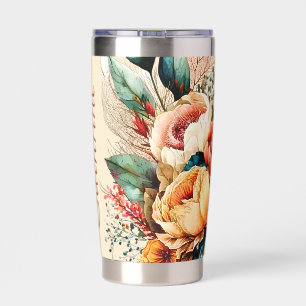 Lovely boho fall bouquet personalised insulated tumbler