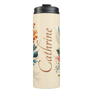 Lovely boho fall bouquet personalised thermal tumbler