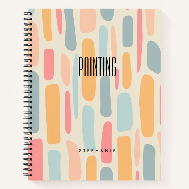 Lovely BOHO Pinks Blues and Orange Subject Notebook (Front)