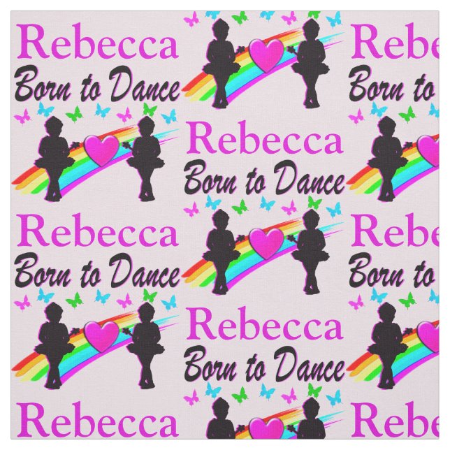 LOVELY BORN TO DANCE PERSONALIZED BALLET FABRIC (Swatch)