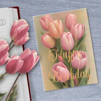 Lovely Bouquet Pink Winter Tulip Flowers Birthday