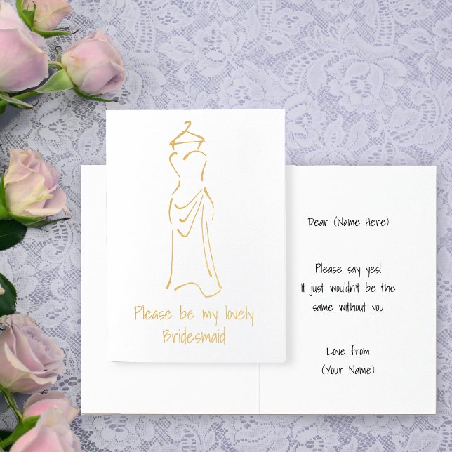 Lovely Bridesmaid Dress Design - Customise this Foil Card (Creator Uploaded)