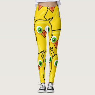 Lovely Bright Yellow Easter Chickens Leggings