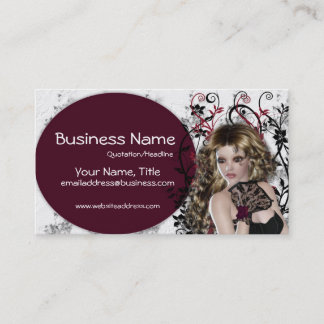 Lovely Brown Haired Lady  - Fantasy Business Cards