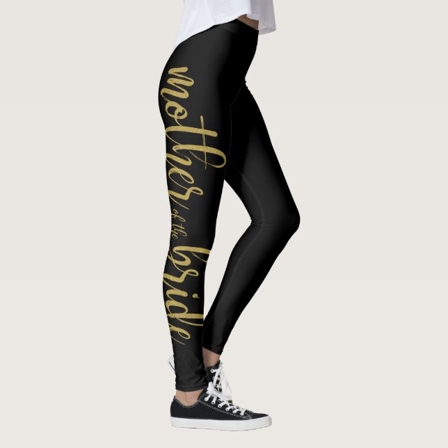 Lovely Brushed Script Glitter Mother of the Bride Leggings (Right)