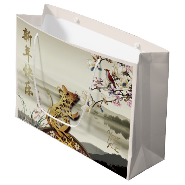 Lovely bucolic scene Chines Rat Year 2020 LGB Large Gift Bag (Front Angled)