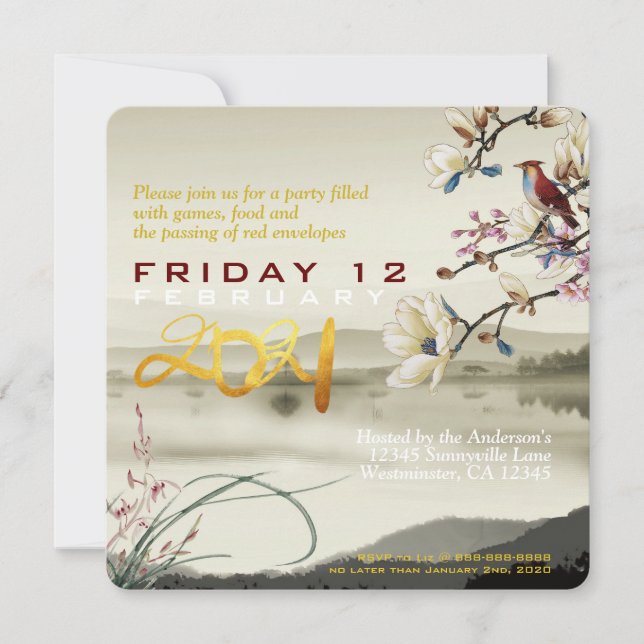 Lovely bucolic scene Chinese 0x Year 2021 PInv (Front)