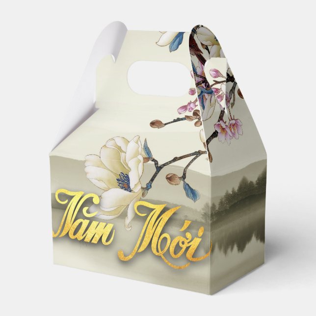 Lovely bucolic scene Spring Vietnamese New Year GF Favour Box (Front Side)
