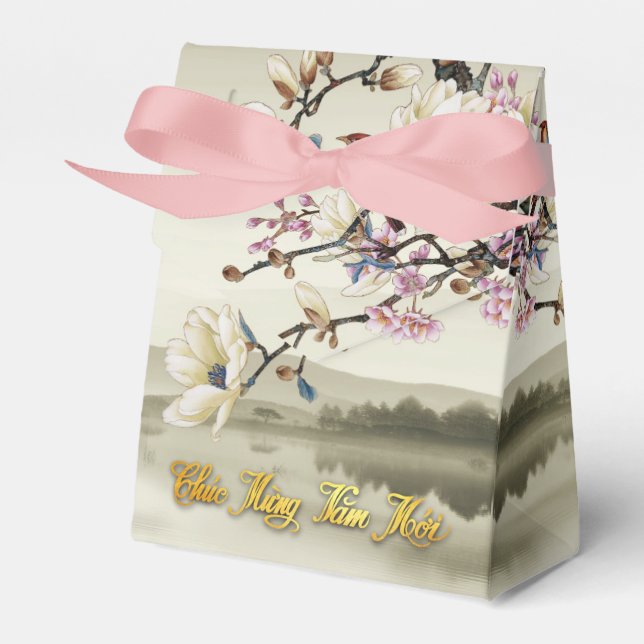 Lovely bucolic scene Spring Vietnamese New Year TF Favour Box (Front Side)