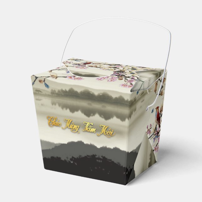 Lovely bucolic scene Spring Vietnamese New Year TO Favour Box (Front Side)