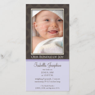 Lovely Bundle of Joy Birth Announcement :: lilac