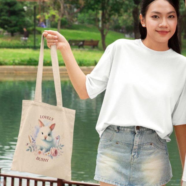 Lovely Bunny Pastel Tote – Cute & Whimsical Design Bag (Creator Uploaded)