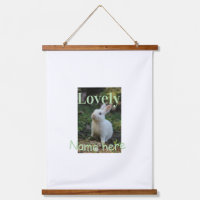 Lovely bunny rabbit pet photo name green pastel