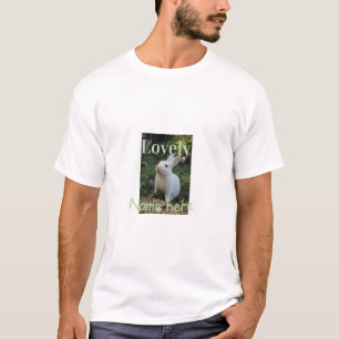 Lovely bunny rabbit pet photo name green pastel T-Shirt