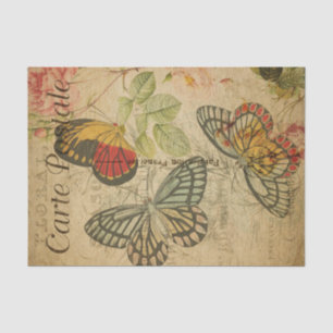 Lovely Butterflies Roses French Ephemera Decoupage Tissue Paper