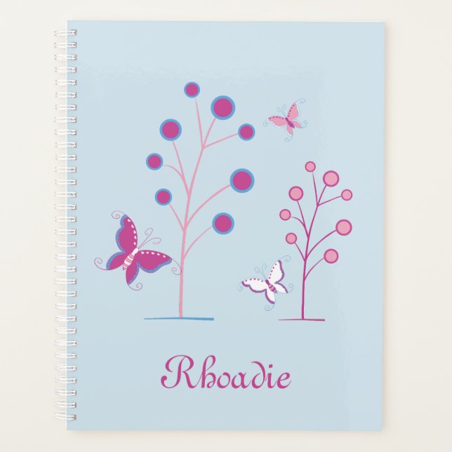 Lovely butterfly blue and purple planner (Front)