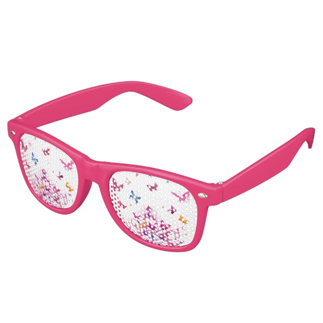 Lovely Butterfly Girly Adult Retro Party Shades (Angled)