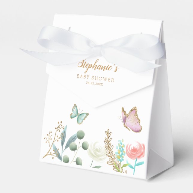 Lovely Butterfly Theme Baby Shower Favour Box (Front Side)
