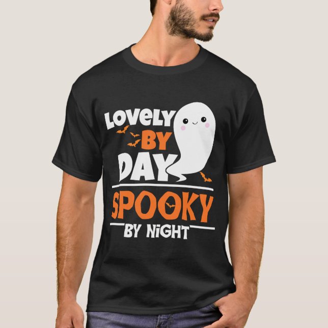 Lovely By Day Spooky By Night Ghost Toddler Boy Ha T-Shirt (Front)