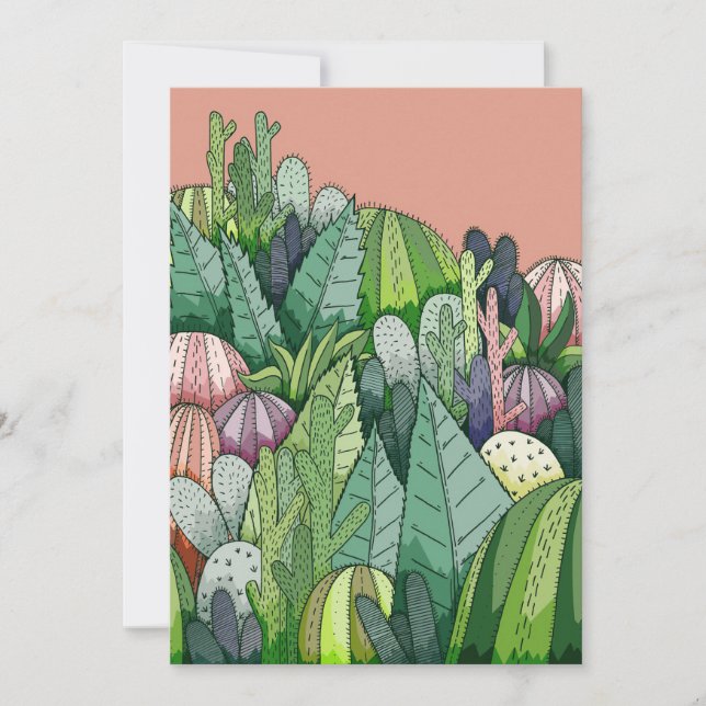 Lovely Cactus Garden Save The Date (Front)