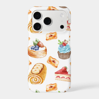 Lovely Cafe Dessert Illustration Pattern Case