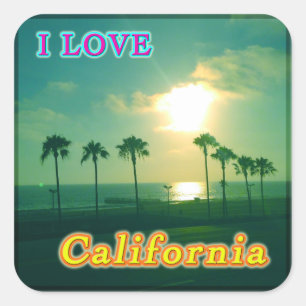 "Lovely California 1" Sricker Square Sticker
