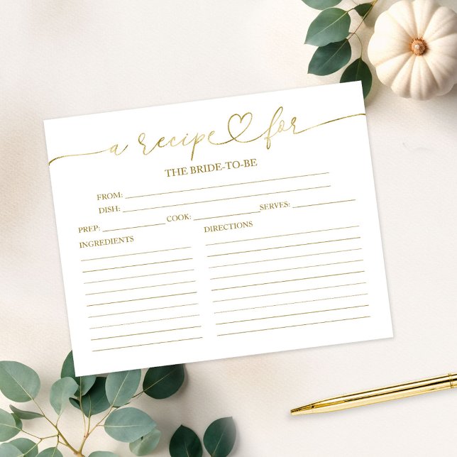 Lovely Calligraphy Bridal Shower Recipe Cards (Creator Uploaded)