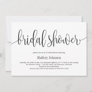 Lovely Calligraphy EDITABLE COLOR Bridal Shower Invitation