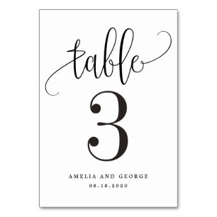 Lovely Calligraphy EDITABLE COLOR Table Number