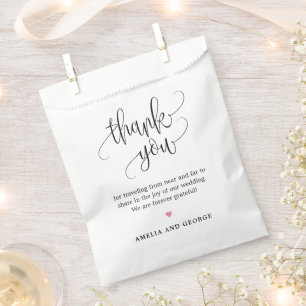 Lovely Calligraphy Editable Colour Favour Bag
