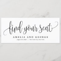 Lovely Calligraphy Find Your Seat Card