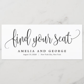 Lovely Calligraphy Find Your Seat Card