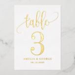 Lovely Calligraphy REAL FOIL Table Number Card<br><div class="desc">Add a touch of shimmering elegance to your special day with real foil table number cards. Visit our website at www.berryberrysweet.com for stylish stationery designs and personalised gifts.</div>