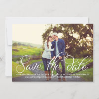 Lovely Calligraphy Script Photo Save the Date