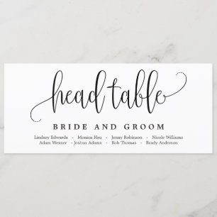 Lovely Calligraphy Seating Chart Card