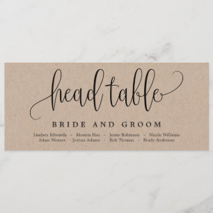 Lovely Calligraphy Seating Chart Card