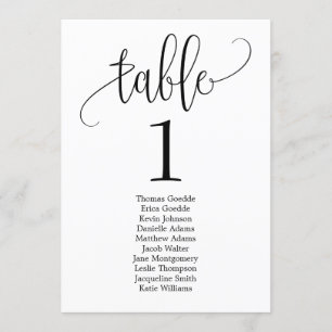 Lovely Calligraphy Table Seating Card