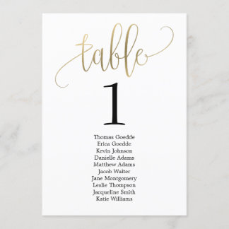 Lovely Calligraphy Table Seating Card