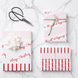 Lovely Candy Canes   Christmas Family Photo Wrapping Paper Sheet