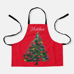 Lovely Cartoon Christmas Tree Winter Kids Winter A Apron