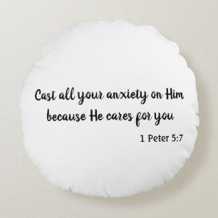Lovely Cast Your Anxiety Round Cushion
