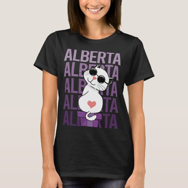 Lovely Cat - Alberta Name T-Shirt (Front)