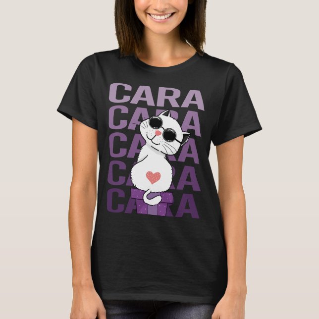 Lovely Cat - Cara Name T-Shirt (Front)
