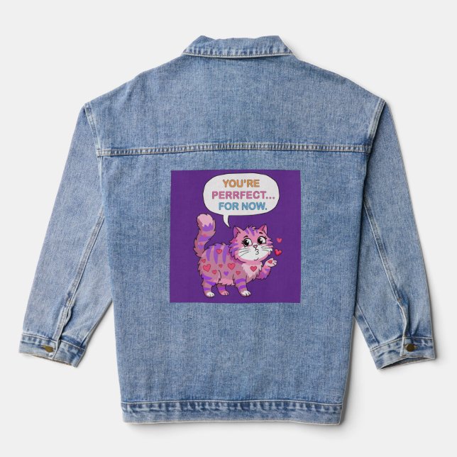 Lovely cat denim jacket (Back)