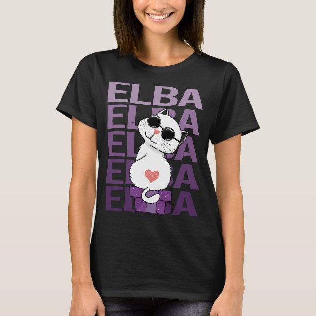 Lovely Cat - Elba Name T-Shirt (Front)