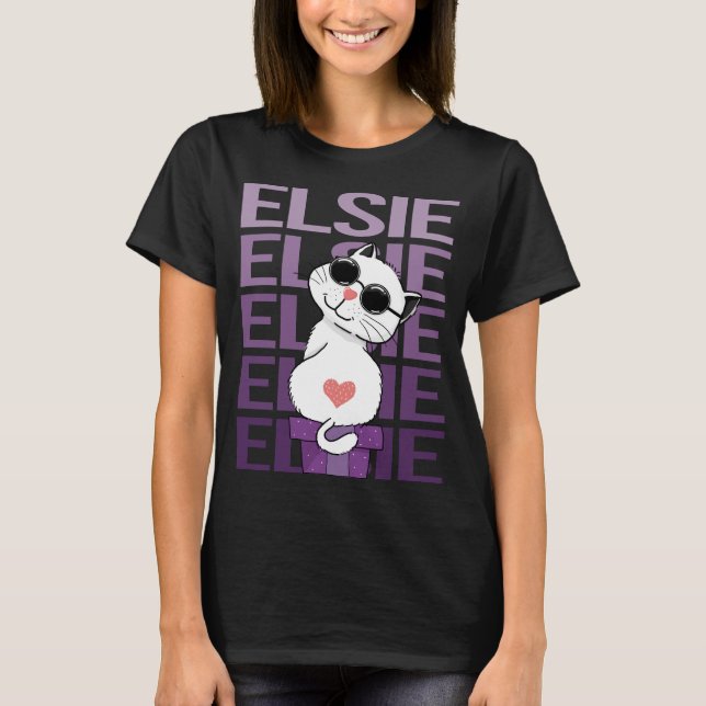 Lovely Cat - Elsie Name T-Shirt (Front)