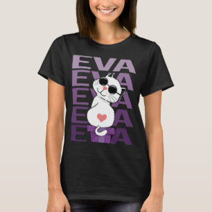 Lovely Cat - Eva Name T-Shirt