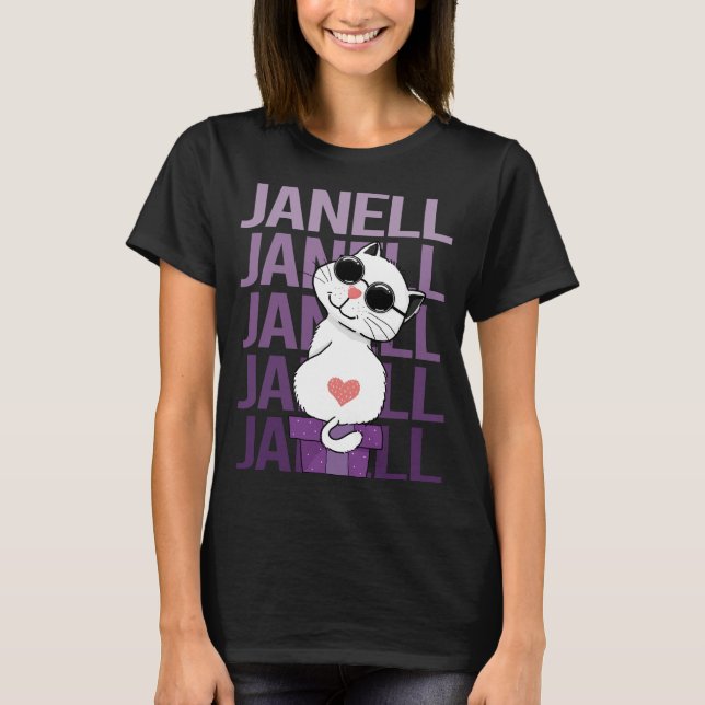 Lovely Cat - Janell Name T-Shirt (Front)