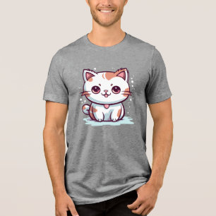Lovely Cat Kawaii Style Clipart-47758 Tri-Blend Shirt